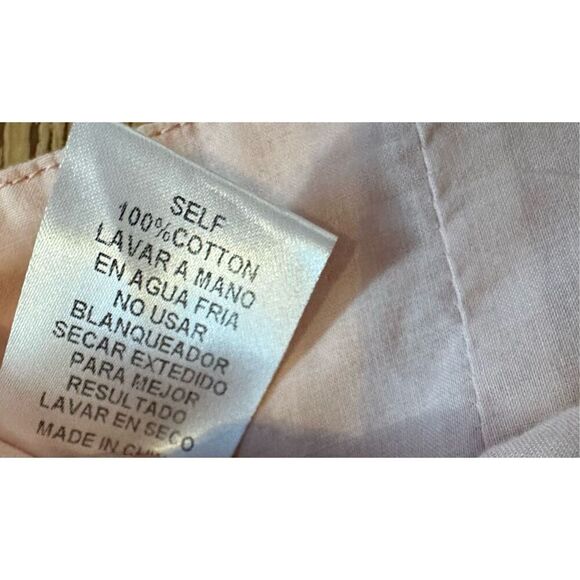 Storia Crop Top Women’s Peach Pink  Eyelet Spaghetti Strap Off Shoulder Sz M - Picture 9 of 9